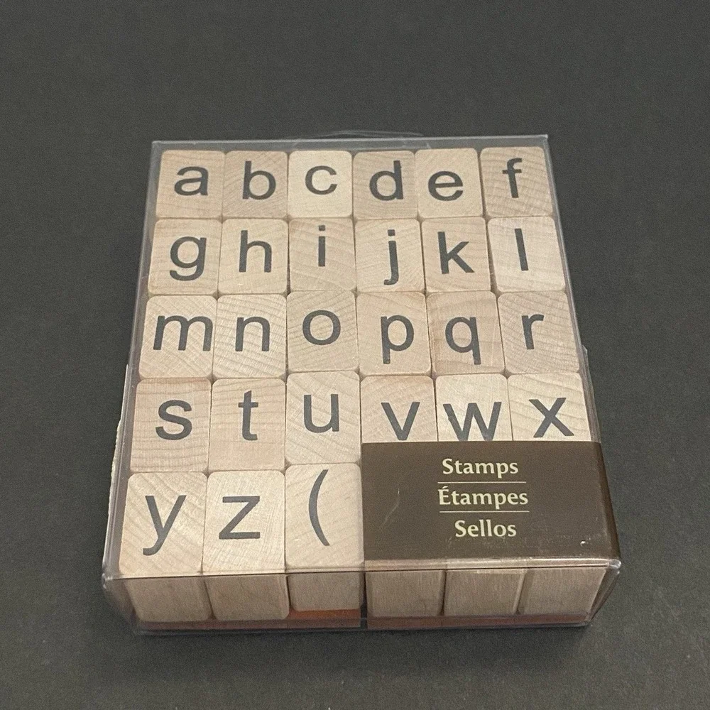 Recollections 30pc Small Lowercase Alphabet Wood Mounted Rubber Stamps